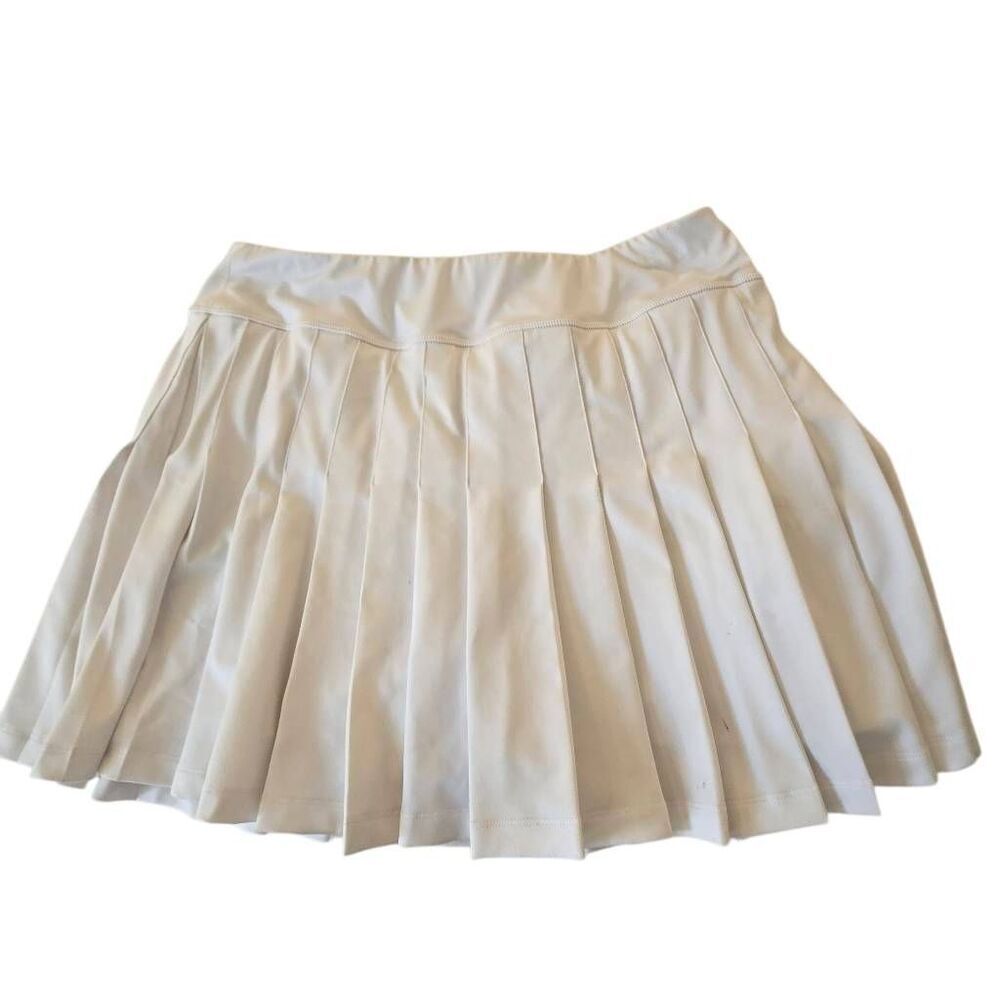 TUCKERNUCK Womens Pleated Activewear Tennis Skort White Large
